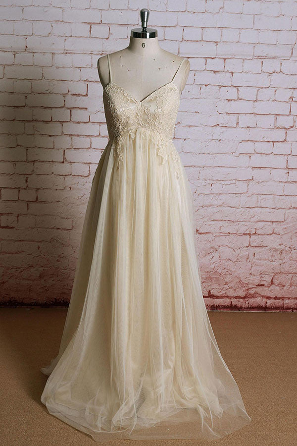 Champagne  Maternity Destination Dress Empire Waist Lace Dress | EE3003
