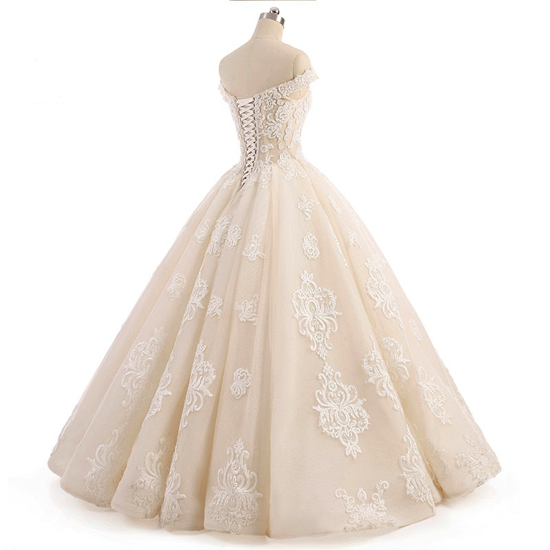 Champagne Ball Gown Wedding Dress AL3014