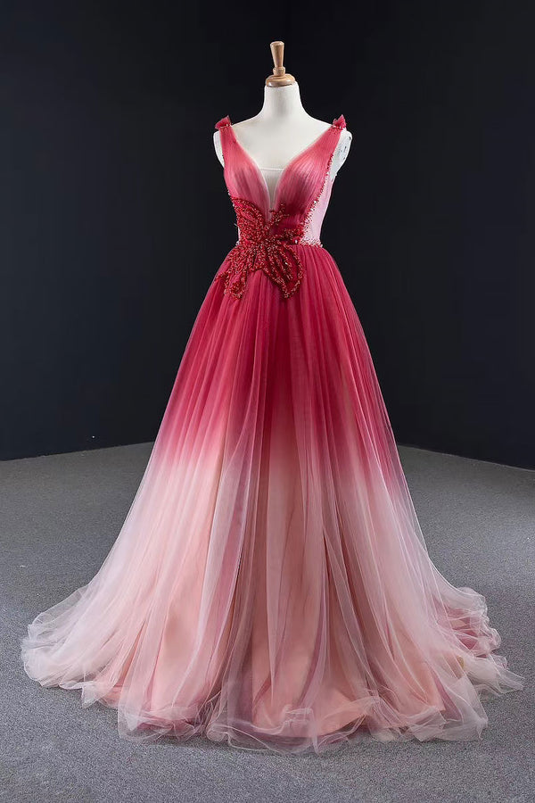 Changing Color Pink Fuschia Prom Dress
