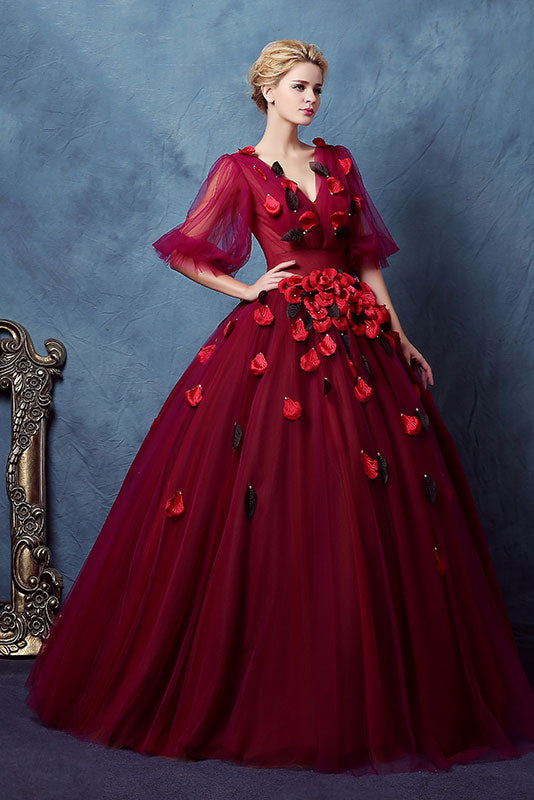 red rose petal dress V-NECK PETAL STRAPLESS VELVET MAXI DRESS IN RED | CULT MIA