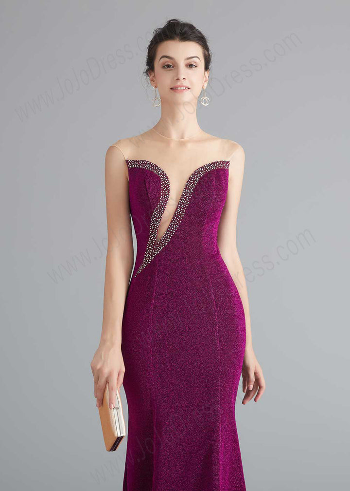 Dark Red Shimmery Formal Prom Home Coming Dress