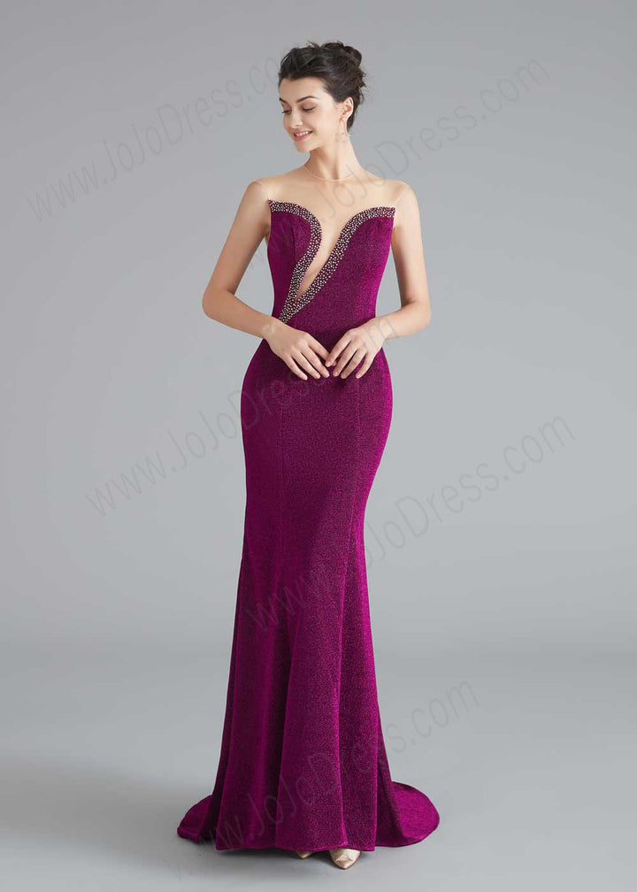Dark Red Shimmery Formal Prom Home Coming Dress