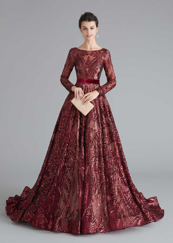 Dark Red Shimmery A-line Home Coming Dress