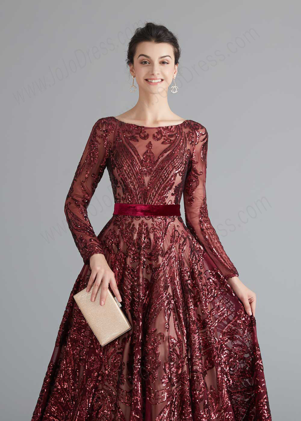 Dark Red Shimmery A-line Home Coming Dress