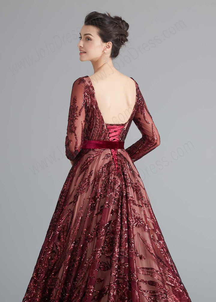 Dark Red Shimmery A-line Home Coming Dress