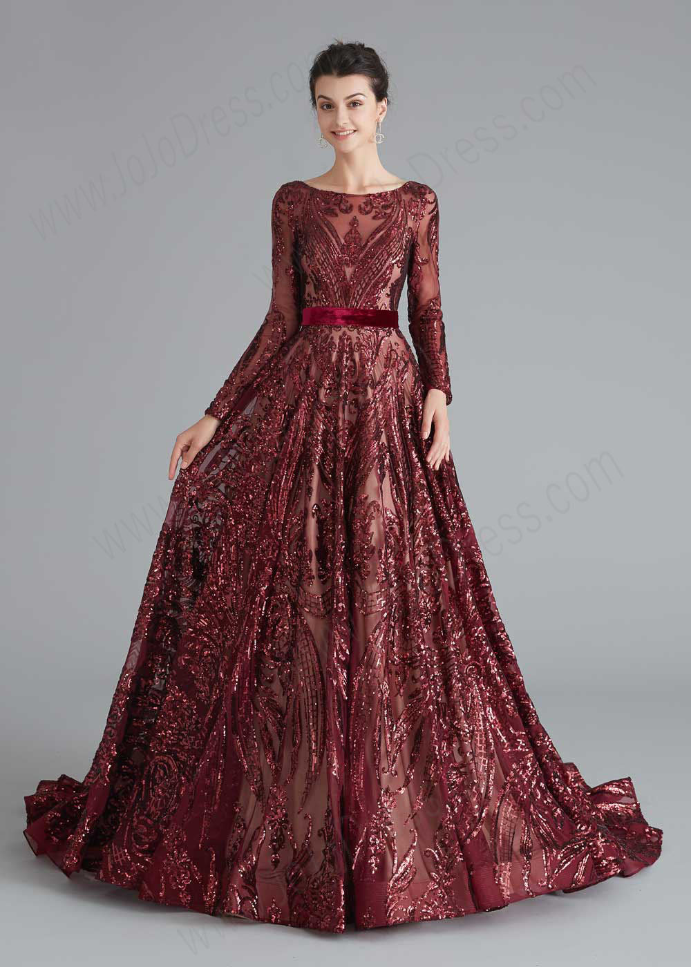 Dark Red Shimmery A-line Home Coming Dress