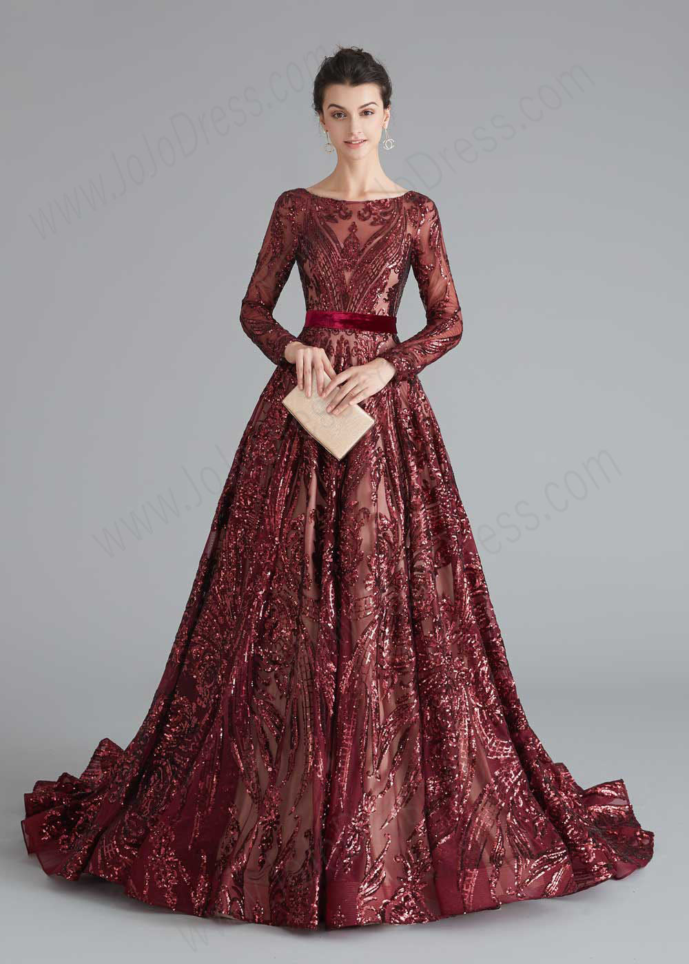 Dark Red Shimmery A-line Home Coming Dress