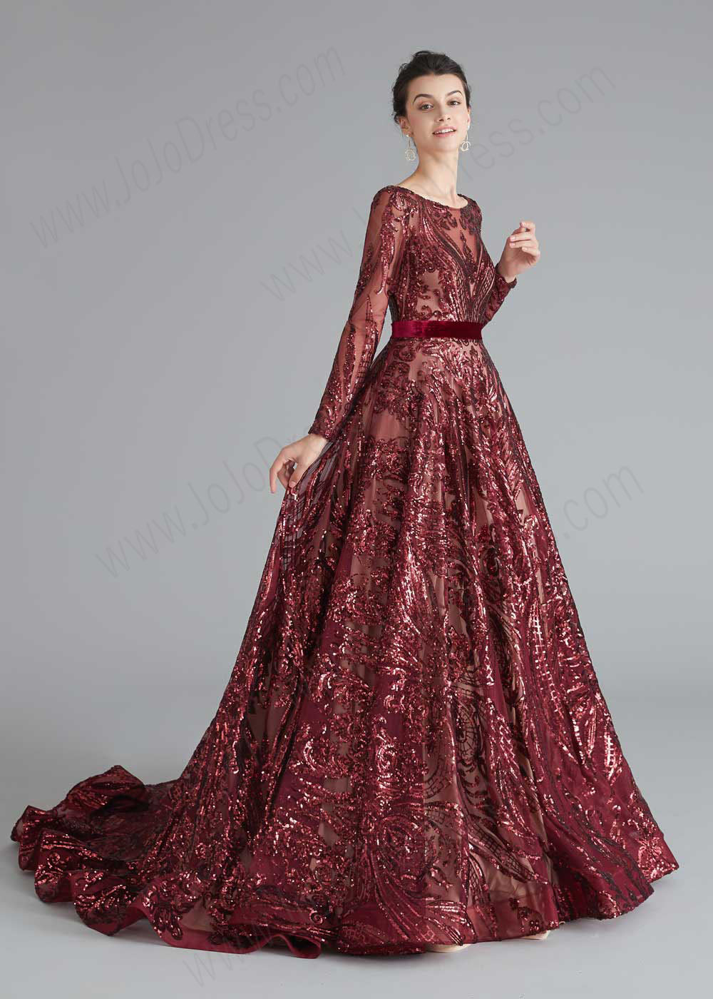 Dark Red Shimmery A-line Home Coming Dress