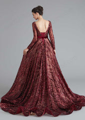 Dark Red Shimmery A-line Home Coming Dress
