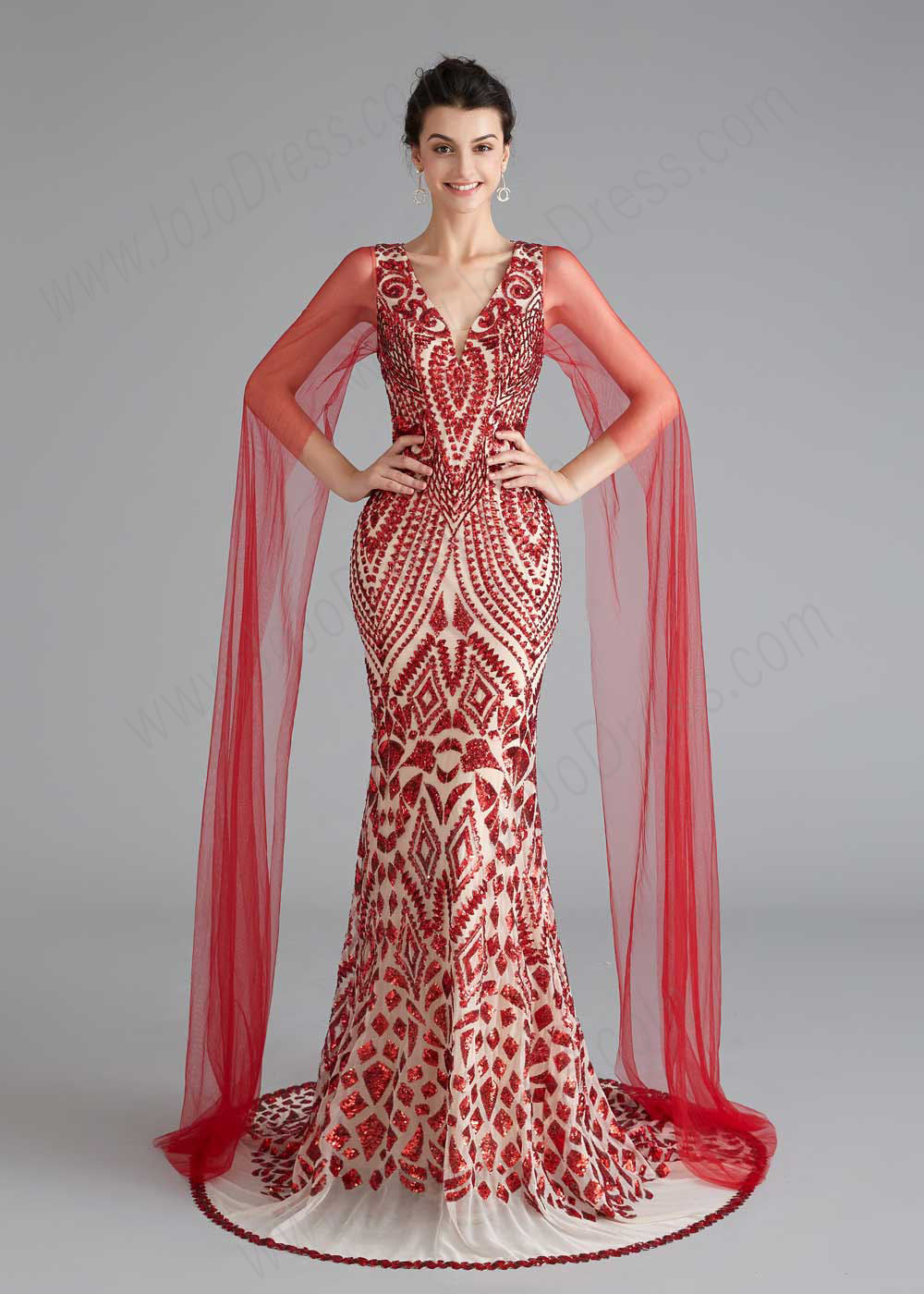Red Shimmery Sequin Home Coming Dress