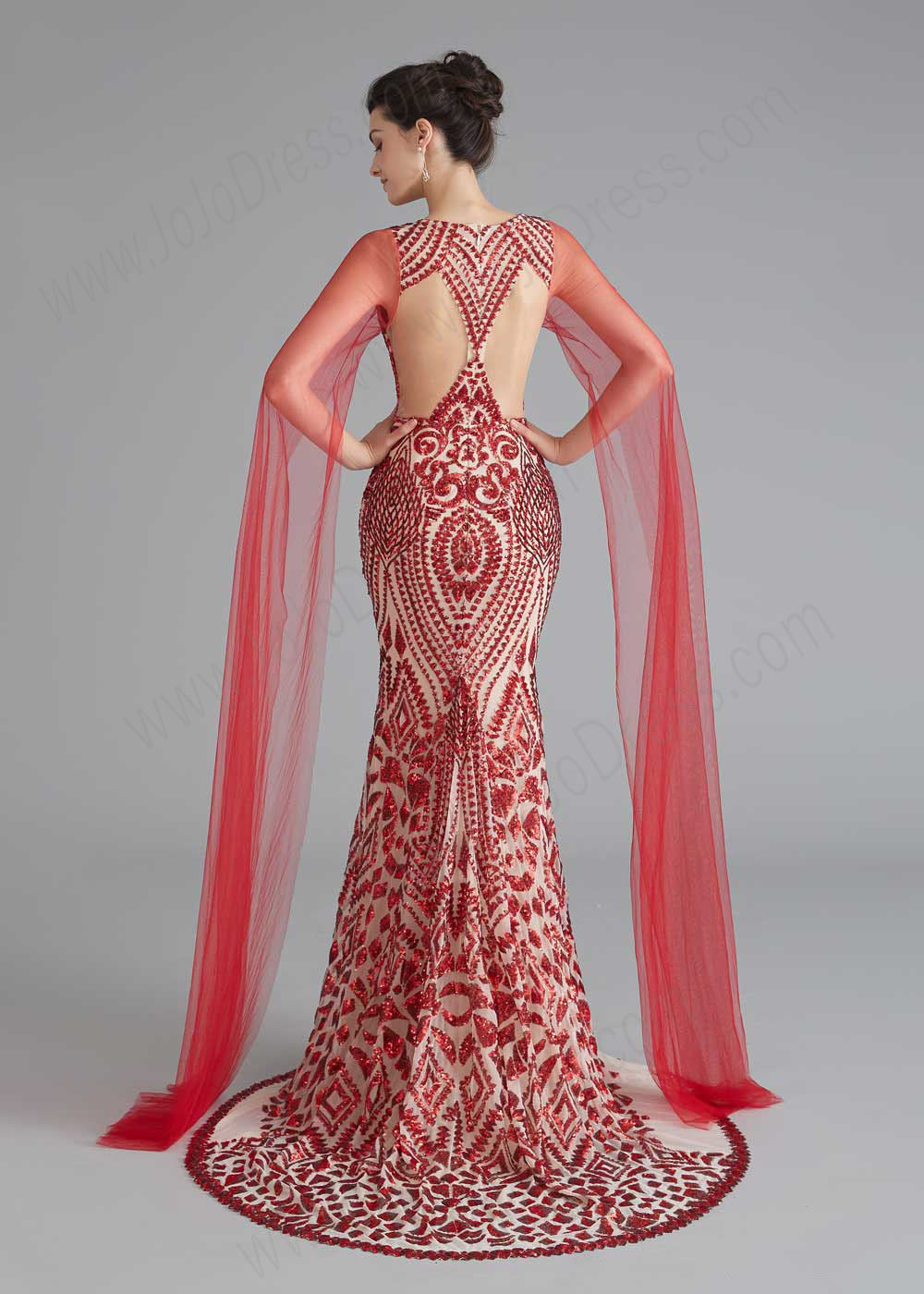 Red Shimmery Sequin Home Coming Dress