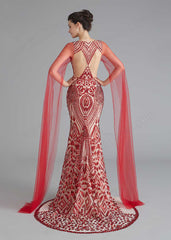 Red Shimmery Sequin Home Coming Dress