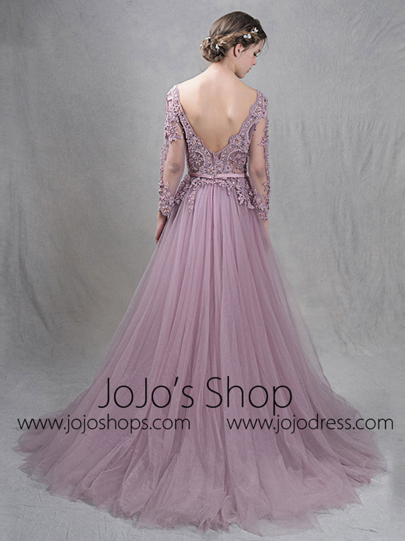 Dusty Purple Princess Prom Formal Dress with Open Back Dusty Purple Princess Prom Formal Dress with Open Back