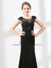 Elegant Black Lace Formal Evening Dress