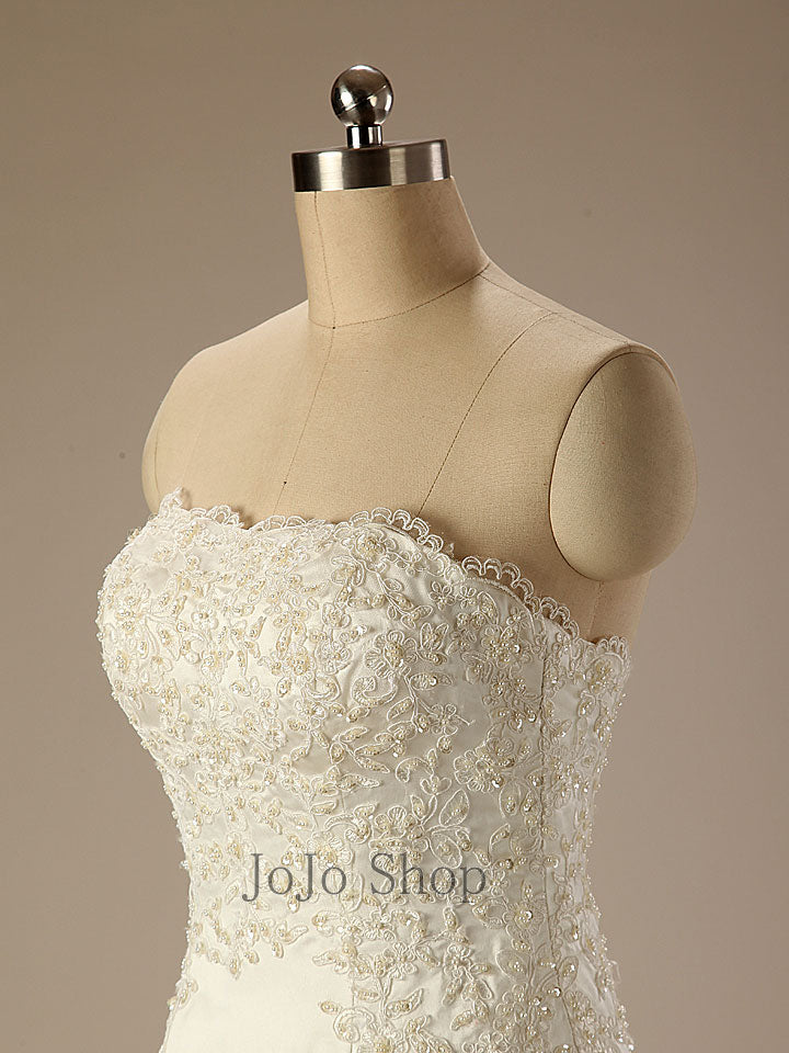 Elegant Strapless Lace Mermaid Dress 