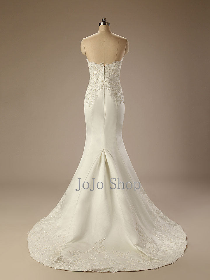 Elegant Strapless Lace Mermaid Dress 