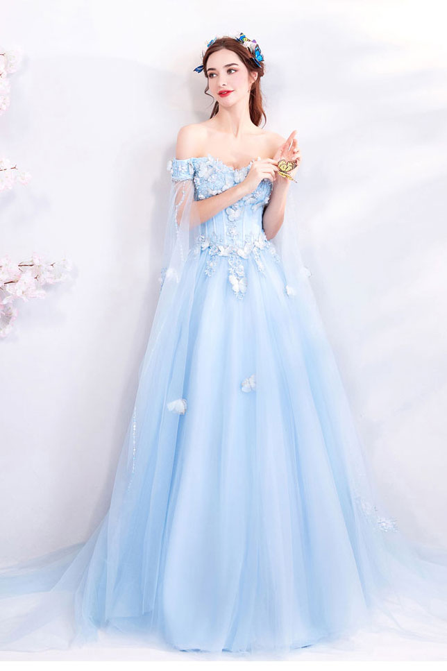 Ice Blue Elsa Style Formal Prom Evening Dress X2007