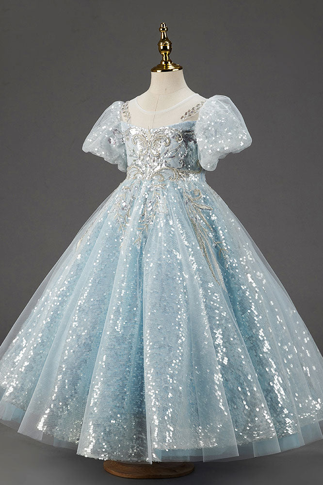 Elsa Princess Girls Formal Evening Dress CL2004