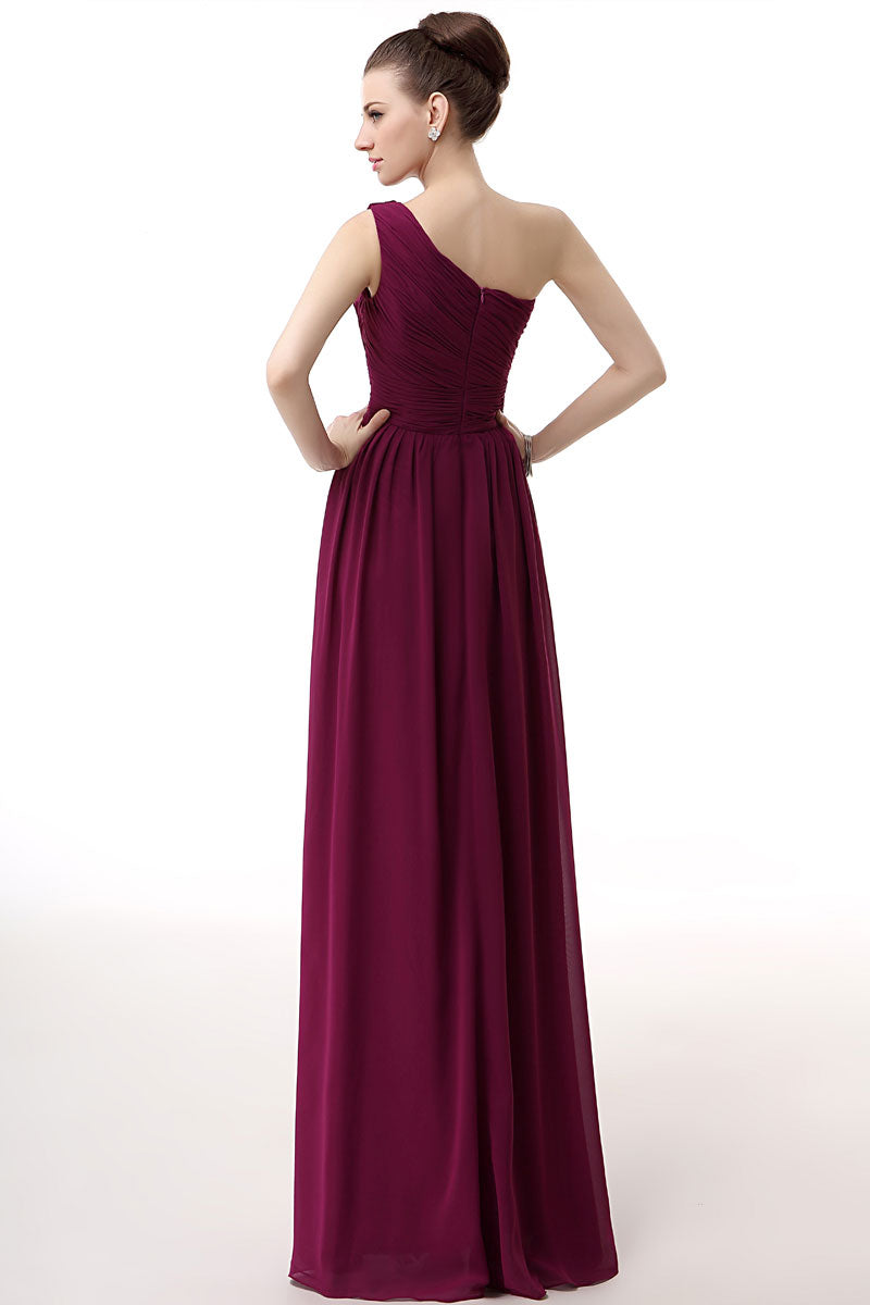 grecian one shoulder dress Grecian Lace Chiffon Asymmetric Wedding Dress