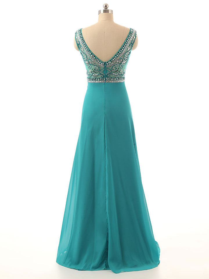 Green Jeweled Formal Evening Prom Formal Dress