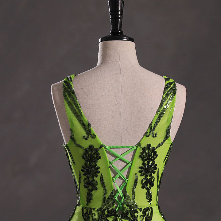Green Sequins Maxi Mermaid Formal Prom Evening Dress EN5409