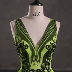 Green Sequins Maxi Mermaid Formal Prom Evening Dress EN5409