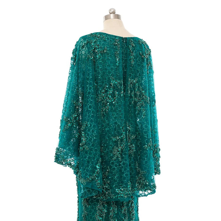 Green Sequins Lace Formal Mother Evening Dress EN5505