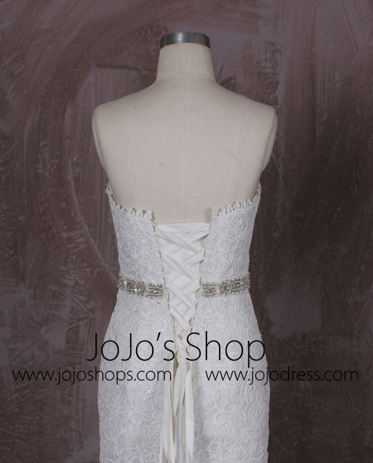 Strapless Cotton Lace Mermaid Dress | QT85186