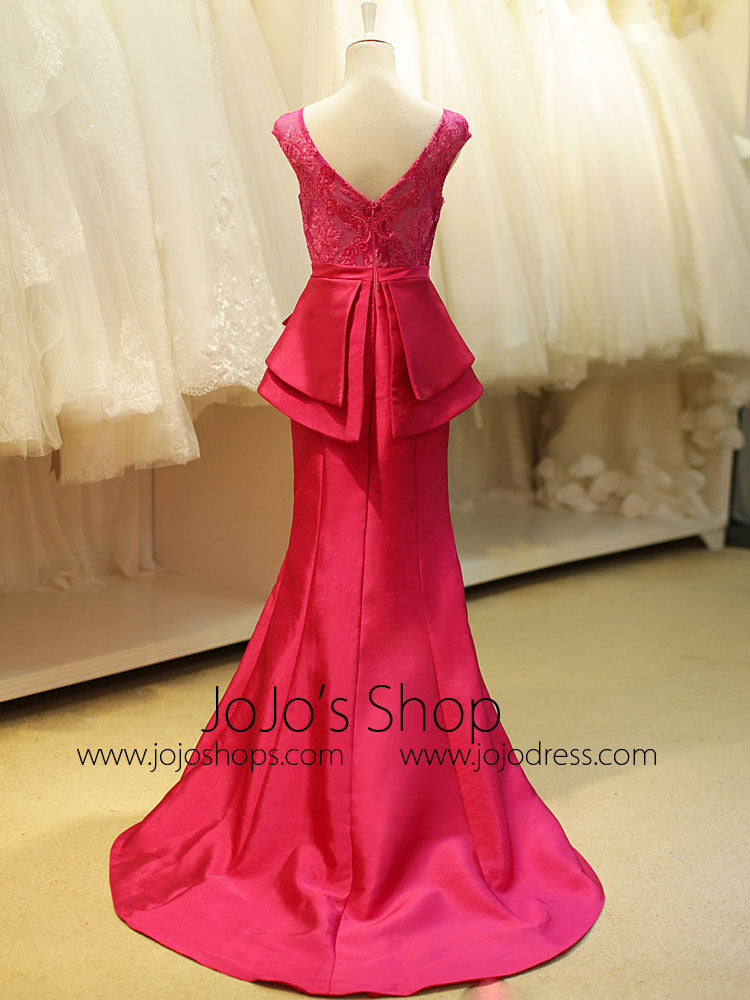 Fuschia Pink Elegant Mermaid Formal Evening Dress
