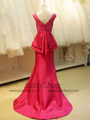 Fuschia Pink Elegant Mermaid Formal Evening Dress