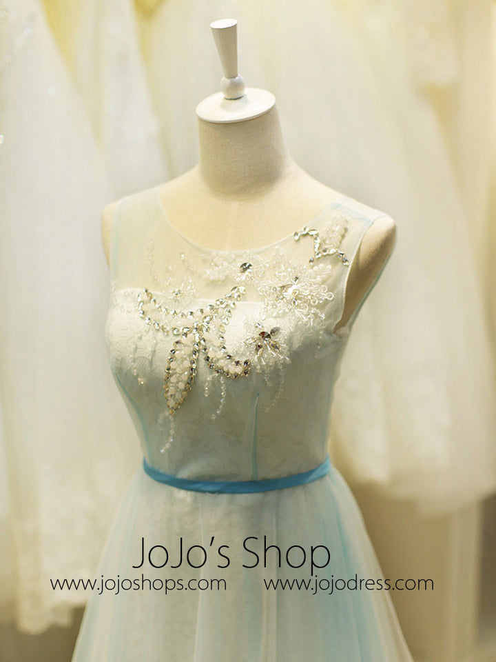 Ice Blue Fairy Tale Formal Prom Evening Dress
