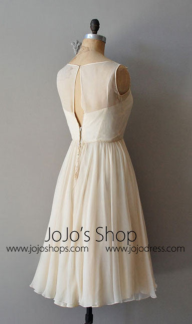 Retro Short Chiffon Wedding Reception Dress | DV3019