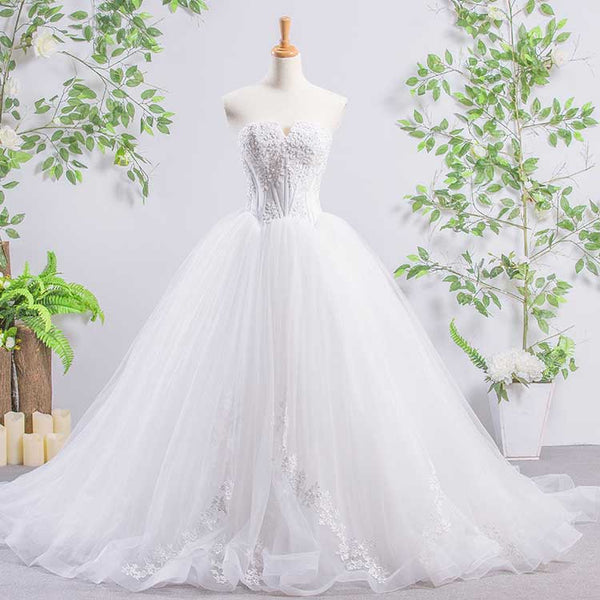 Strapless Princess Ball Gown Wedding Dress RS210108