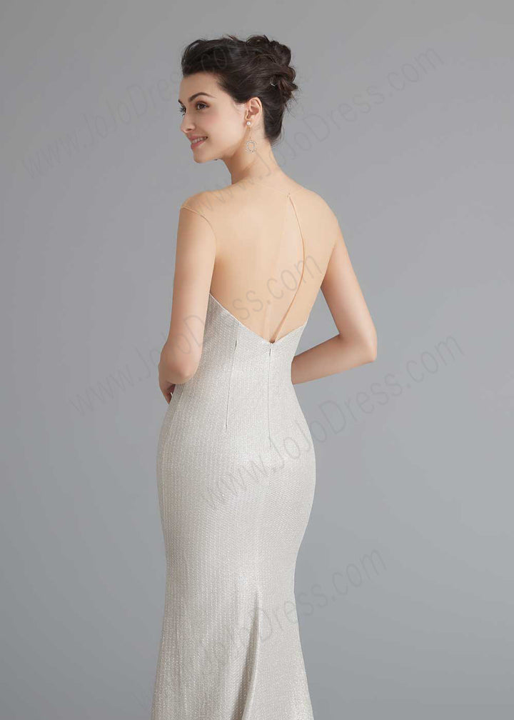 Ivory Shimmery Slim Formal Home Coming Party Dress