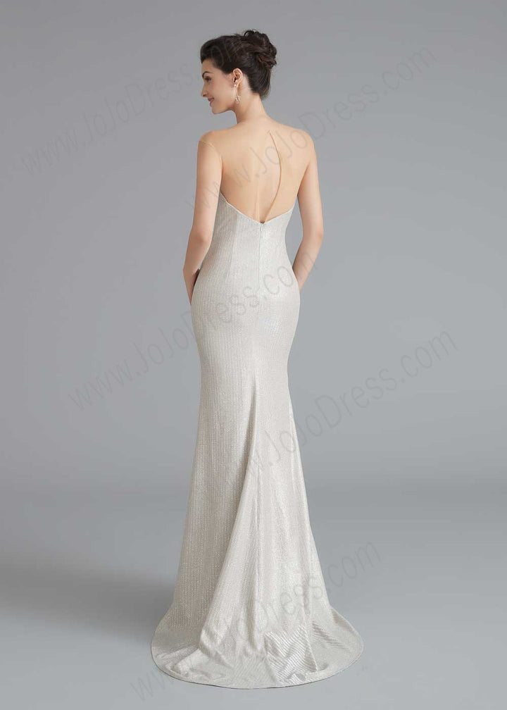 Ivory Shimmery Slim Formal Home Coming Party Dress