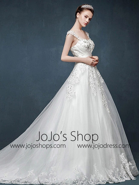 Fairy Tale Lace A-line Dress with Cap Sleeves LY1004