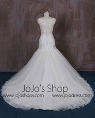 Fit and Flare Lace Dress with Lace Illusion Back | QT85345