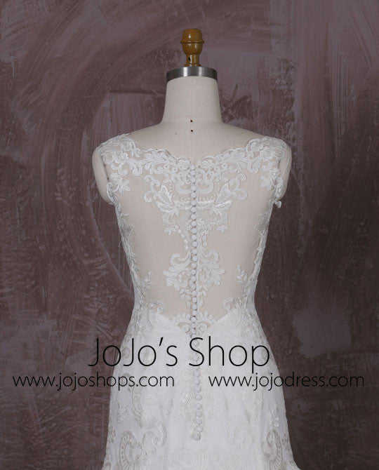 Fit and Flare Lace Dress with Lace Illusion Back | QT85345