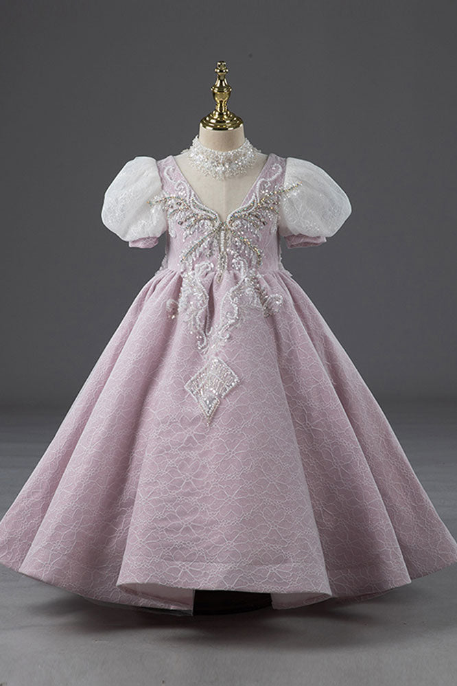 Lavender Girls Pageant Princess Evening Ball Gown CL2005