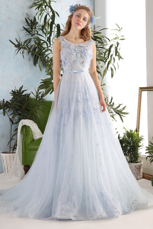 Light Blue Tulle Formal Prom Evening Dress X2014