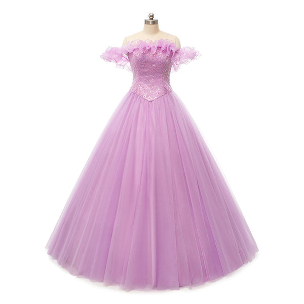 Pink Lilac Floor Length Formal Prom Dress with Off the Shoulder Neckline EN5403Pink Lilac Floor Length Formal Prom Dress with Off the Shoulder Neckline EN5403