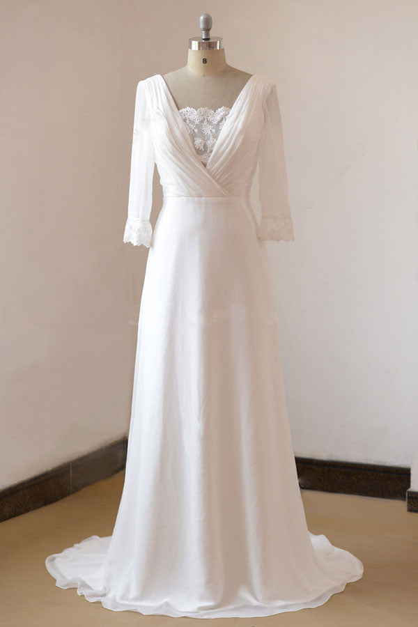 Vintage Boho Style Long Sleeves Chiffon Dress