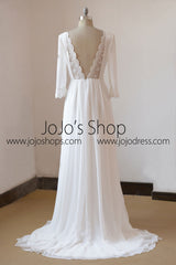 Vintage Boho Style Long Sleeves Chiffon Dress