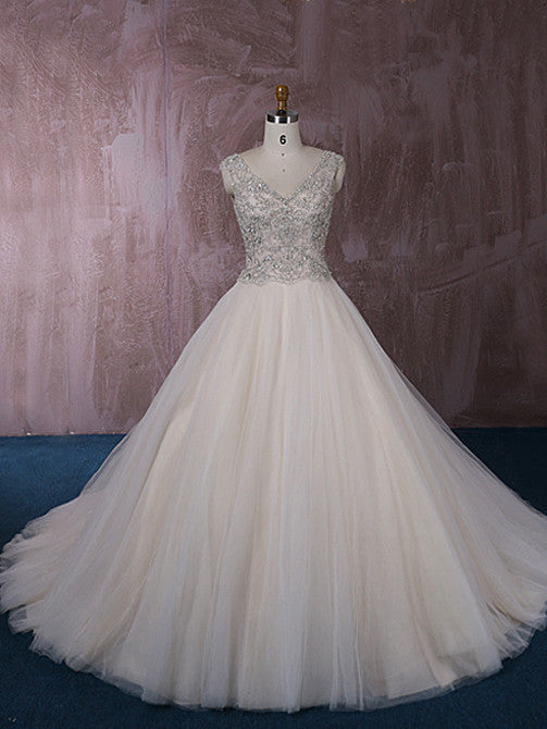 Stunning Tulle Ball Gown Dress with Jeweled Embroideries | QT815006