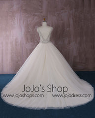Stunning Tulle Ball Gown Dress with Jeweled Embroideries | QT815006
