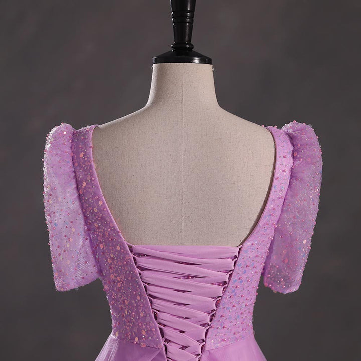 Maxi Mauve Pink Sparkly Formal Prom Evening Dress corset Back EN5401