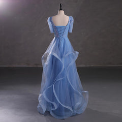 Sky Blue Maxi Sparkly Formal Prom Evening Dress EN5401