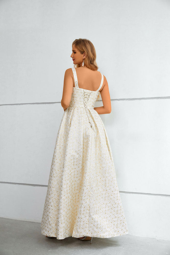 Floral Maxi Long Prom Formal Evening Dress with Side Slit EN5608