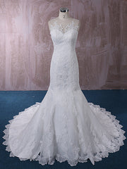 Lace Mermaid Dress with Illusion Neckline | QT815015
