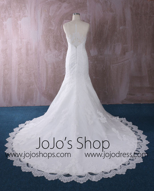 Lace Mermaid Dress with Illusion Neckline | QT815015